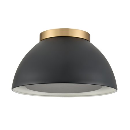 Elk Showroom Pelham 10'' Wide 2Light Flush Mount, Satin Brass with Matte Black 52323/2